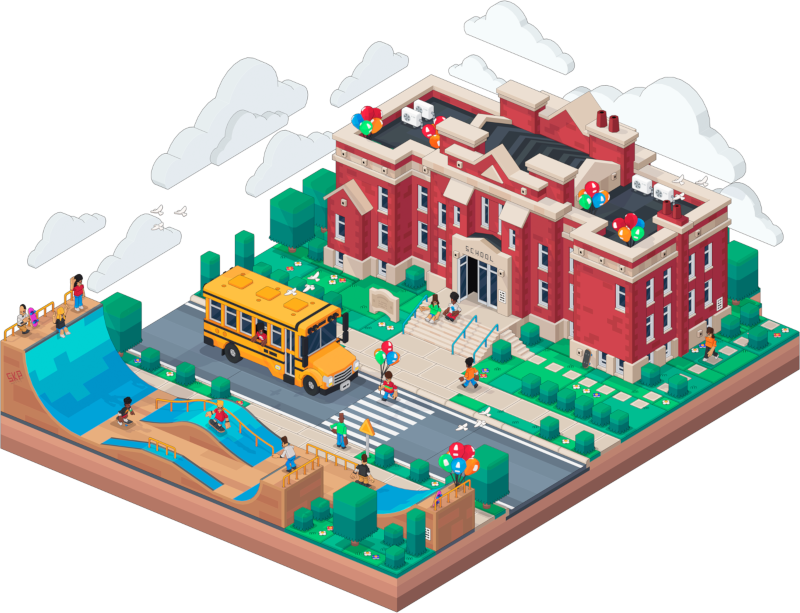 SketchUp for Schools 3D model of a school campus