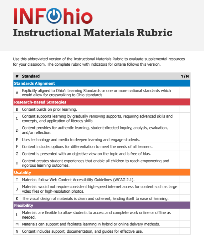 InstMaterRubric