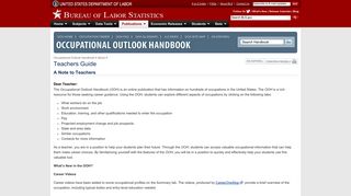 Occupational Outlook Handbook Teachers Guide