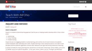 Inquiry and INFOhio—Teach With INFOhio Blog Post