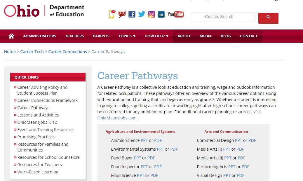 Career Pathways: Ohio Department of Education