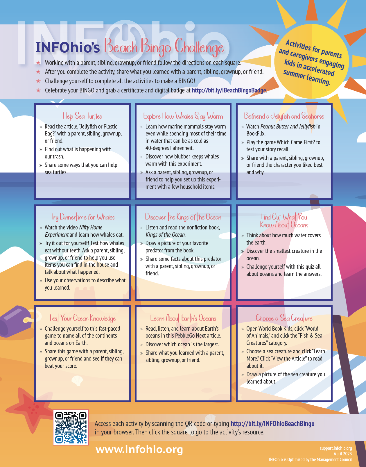 Summer Fun with INFOhio's Beach Bingo!