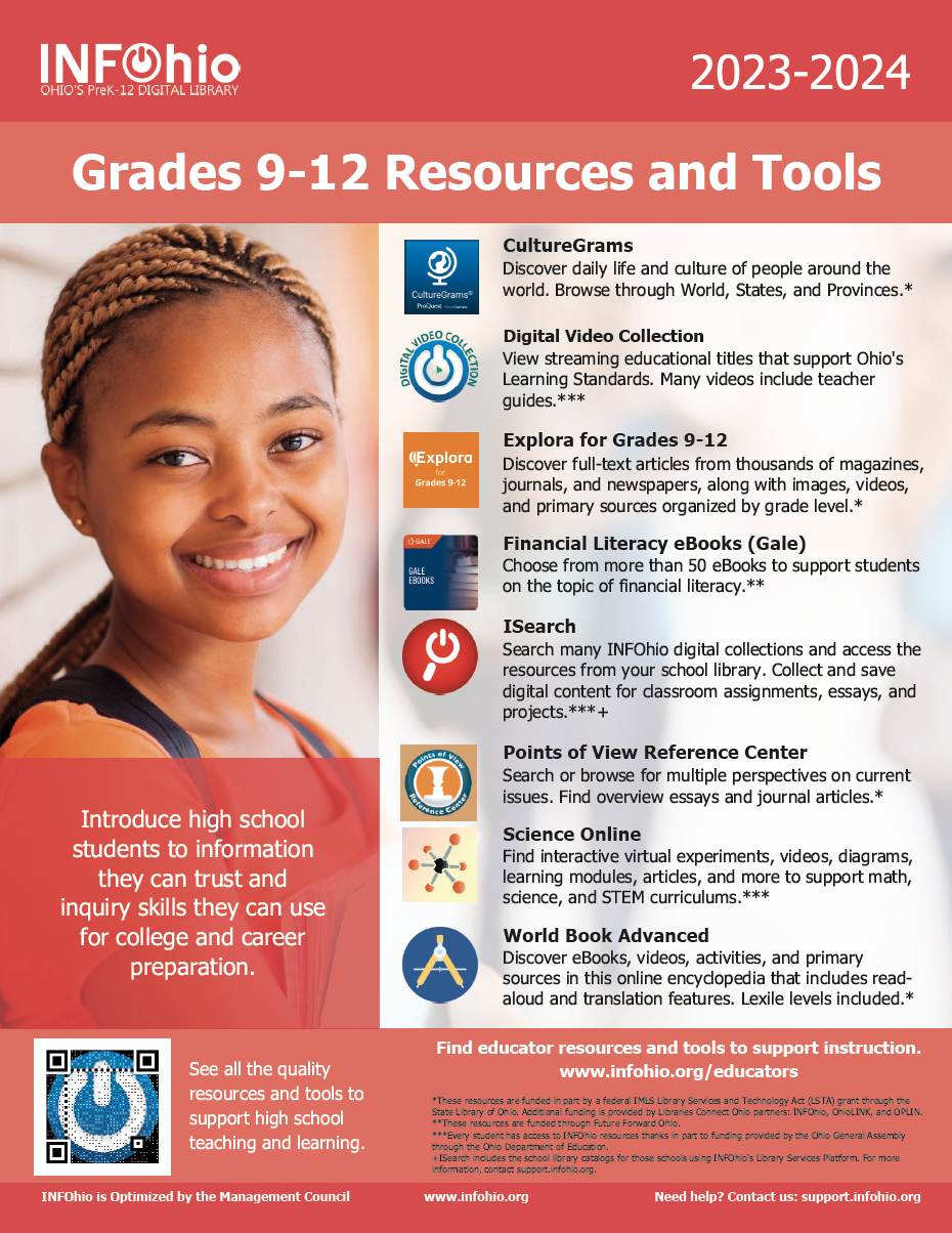 Grades 9-12 Teach & Learn with INFOhio: Digital Resources for a Digital Age 