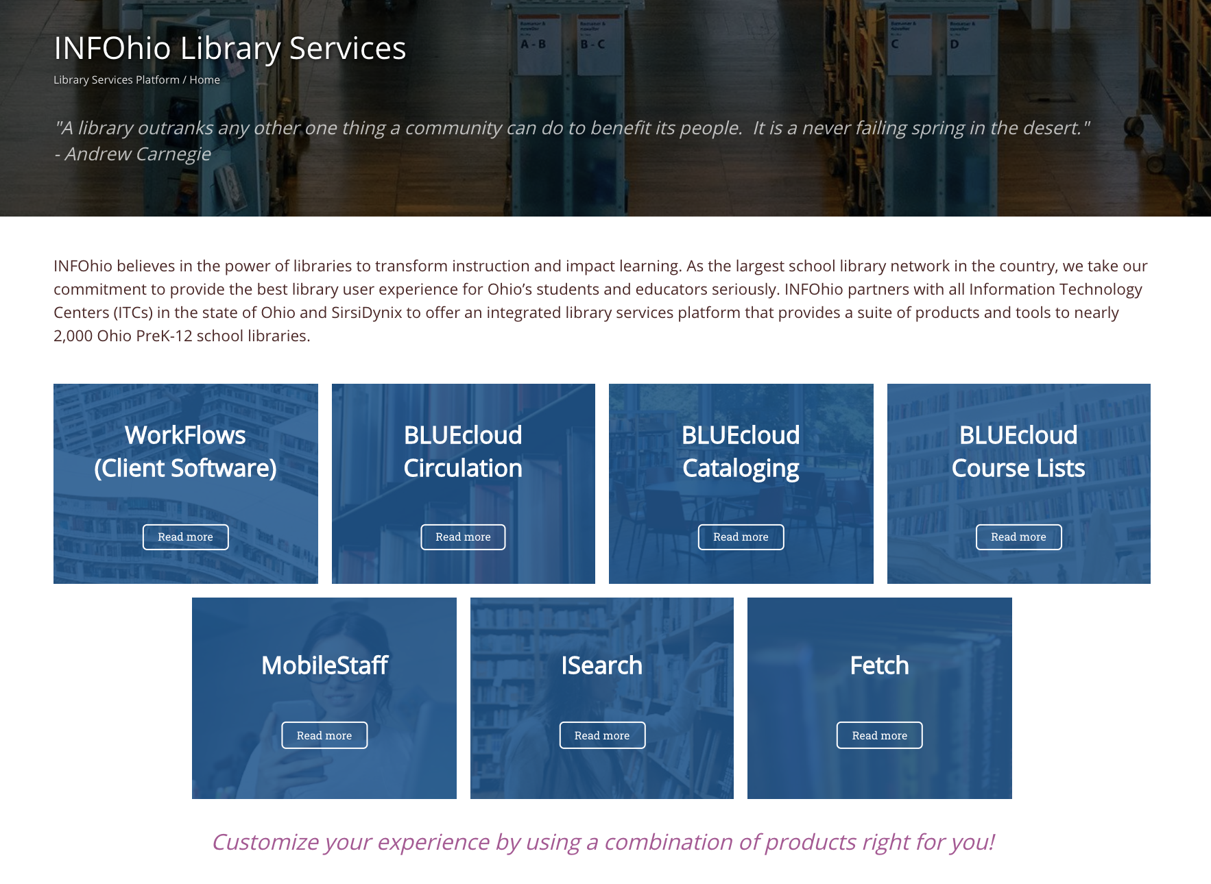INFOhio's Library Services Platform: Web Pages Reimagined